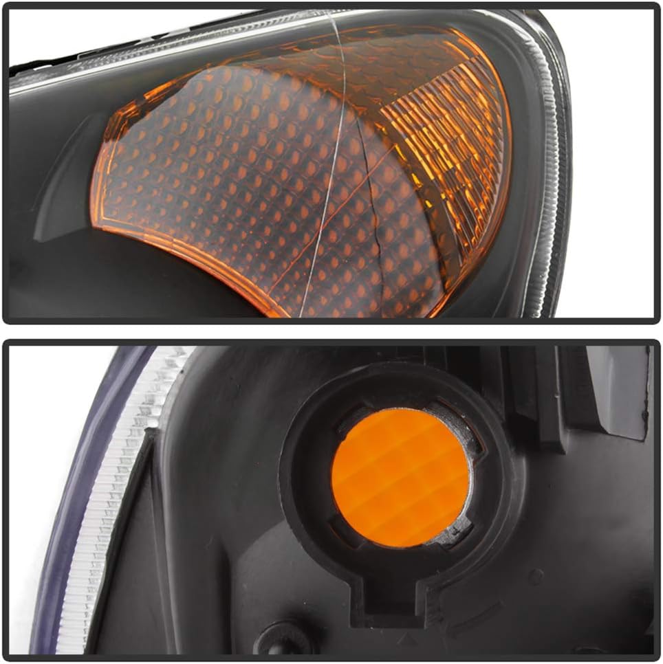 ACANII - For 2002 2003 2004 Honda CRV C-RV Headlights Headlamps Black Housing Replacement Driver & Passenger