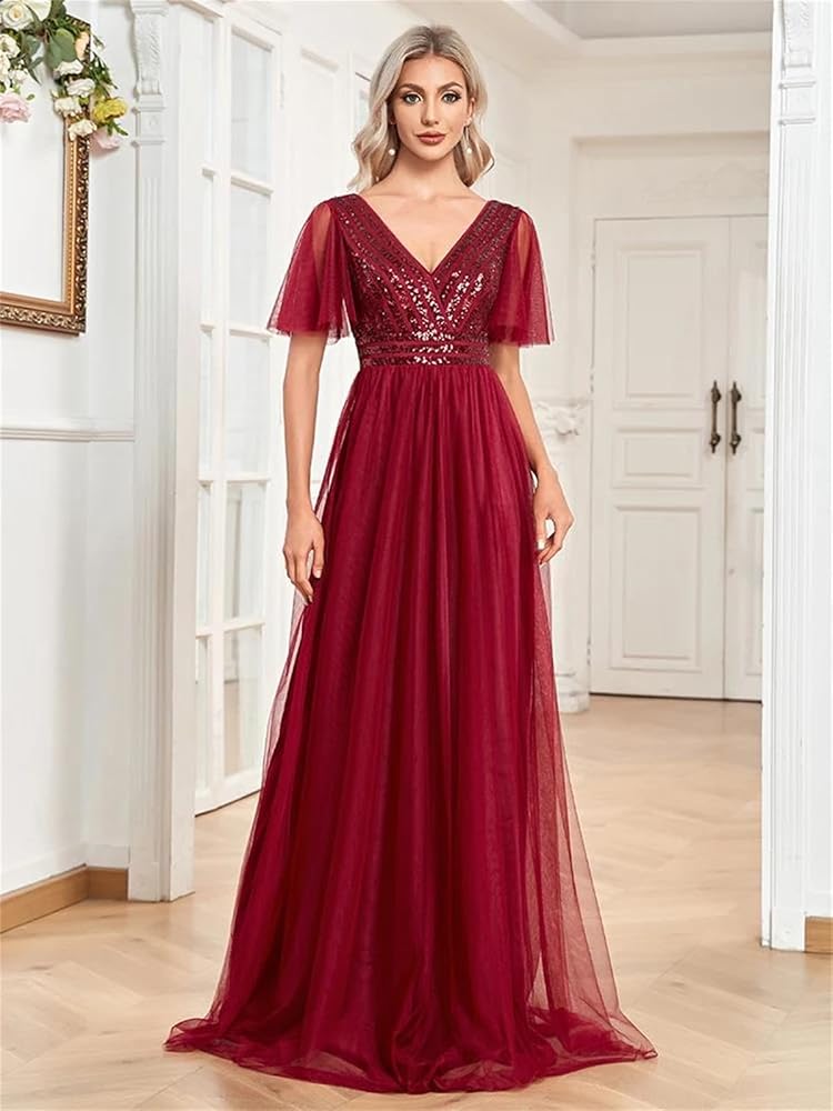Robe Femme Bordeaux Vin Manches Mousseline Doublée évasée - Taille 8/10 - Occasion Très Bon état Urban Outfitters