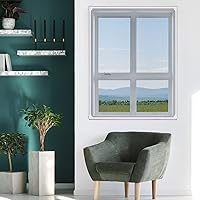 Vista 2 de Pantalla Magnética Ajustable para Ventana de Reemplazo - Personalizable 48" x 44" DIY Malla Blanca de Fibra de Vidrio con Marco Blanco, Ajuste