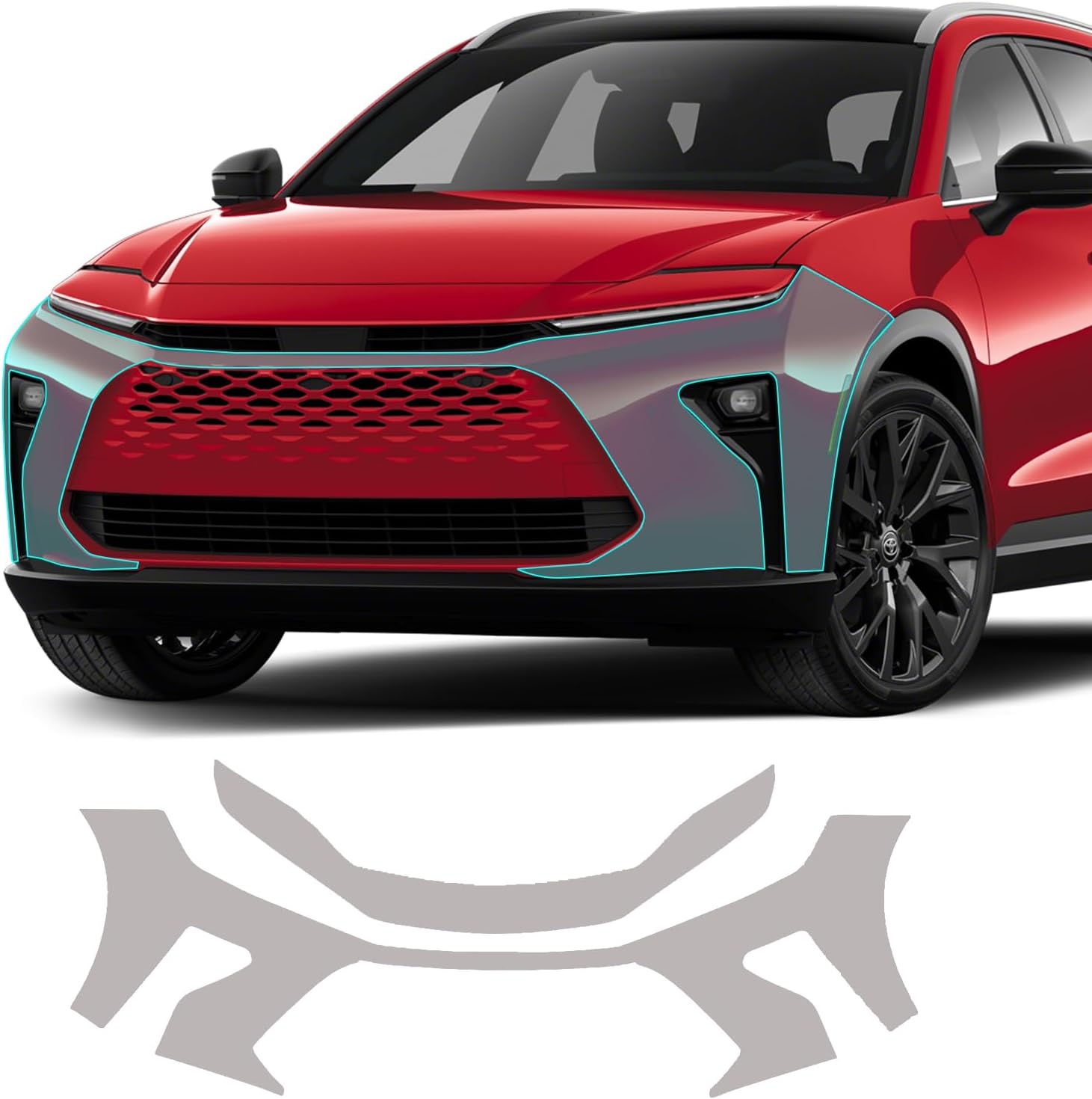 for Toyota Crown Signia 2025 TPU PPF HD Clear Paint Protective Film Custom Fit Anti Scratch Self Healing Shield Guard with Install Kit Finishing Accessories for Bumper 2Pcs