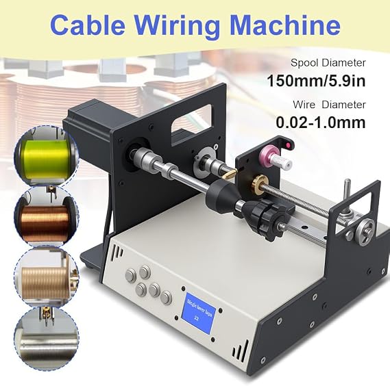 Automatic Coil Winding Machine for Wires, Ideal for Fishing Line, Tube Transformer, Enameled Wire, Solder Wire - Industrial Grade, Efficient Winder