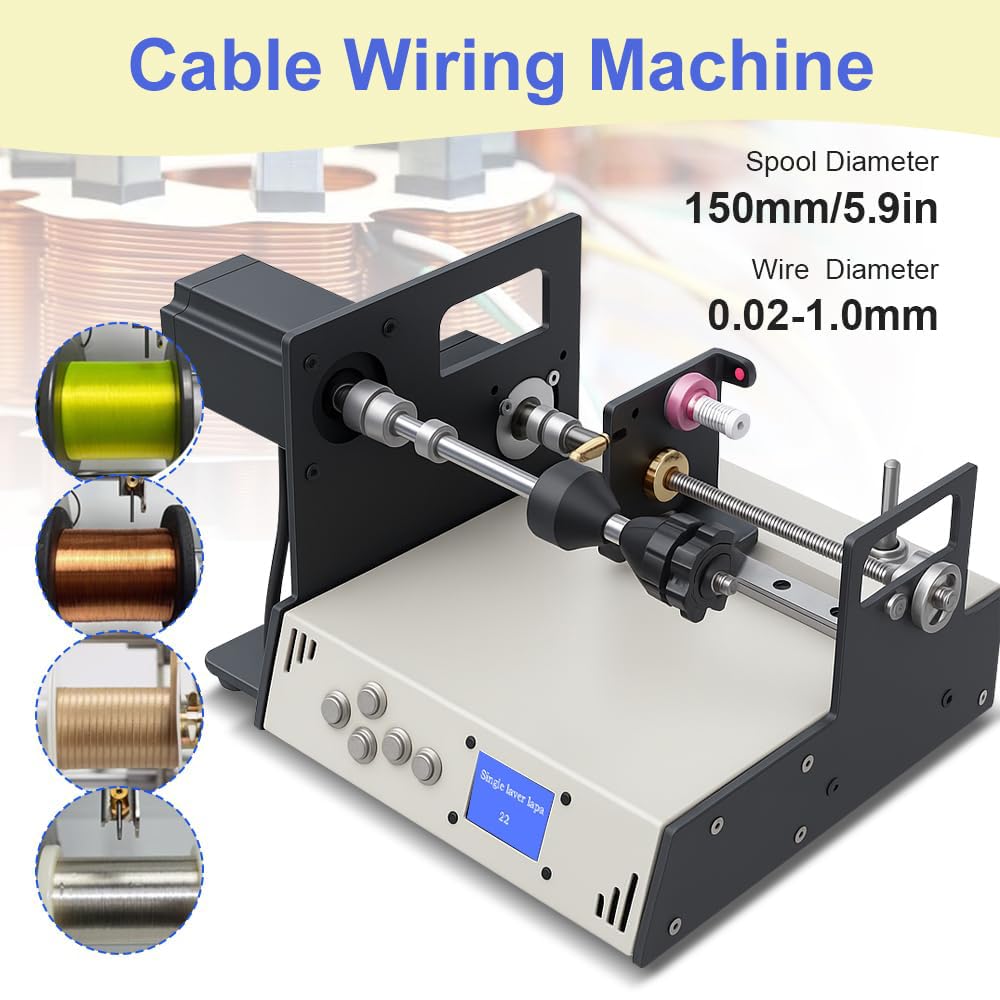 Coil Wickelmaschine, Automatische Wickeldrahtmaschine, Kabelrohrverstärker Wickelmaschine, Industriequalität, ideal für Angelschnurwickler, Rohrtransformator, emaillierter Draht, Lötdraht