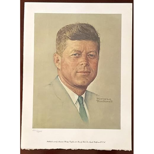 Norman Rockwell Signed Numbered Lithograph JFK President John F. Kennedy + COA & Booklet