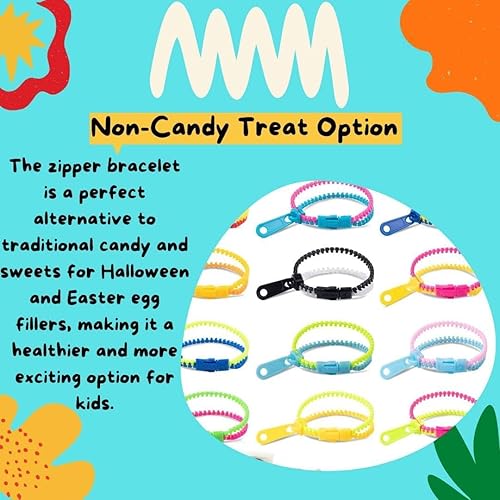 Miniatura 7 de UpBrands Juguetes silenciosos para la ansiedad, recuerdos de fiesta para niños, pulsera de amistad con cremallera de 7 12 pulgadas, juego sensorial