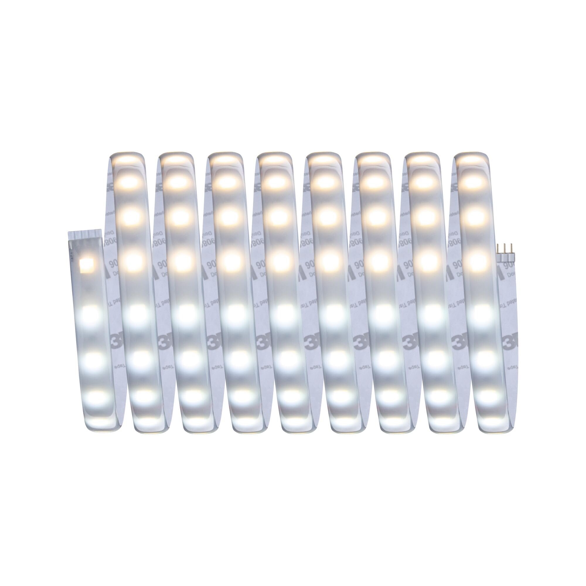 Paulmann 78872 Strip LED MaxLED 500 set básico SmartHomeZigbee TunableWhite 3m IP44 17W 230/24V 1530lm plateado, tira luz LED, resistente salpicaduras