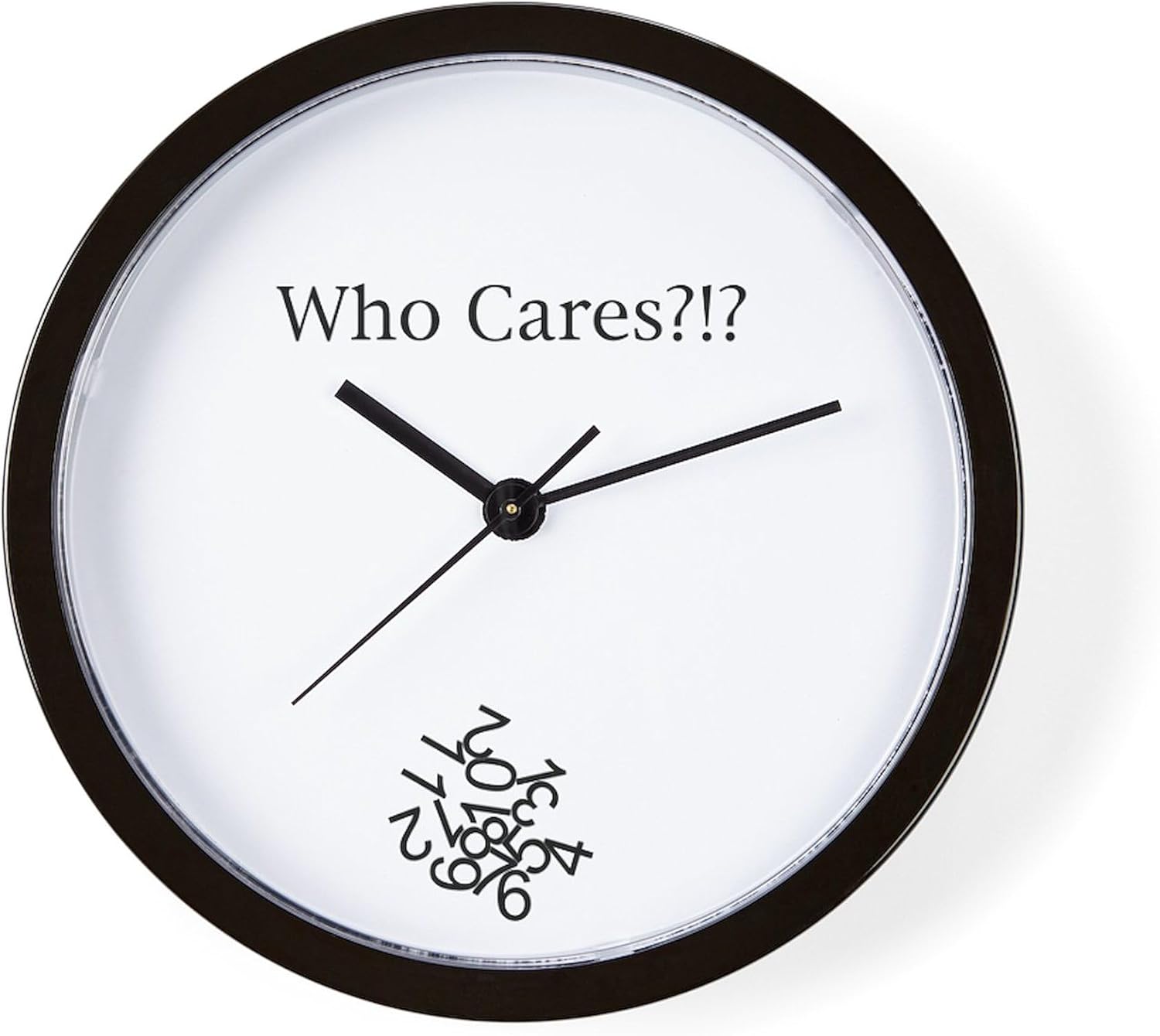 CafePress Who Cares 10" Wall Clock for Livingroom, Kitchen, or Office