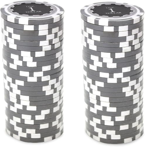 Vista 15 de Brybelly Eclipse - Fichas de póquer pesadas de 0.49 oz (0.49 oz), 50 unidades Azul ($10 Dark Blue)