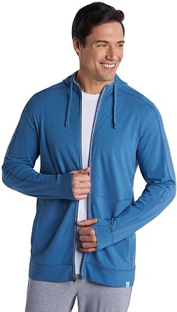 Coolibar Mens Zip-Up Hoodie - UPF 50+ Sun Protection - LumaLeo
