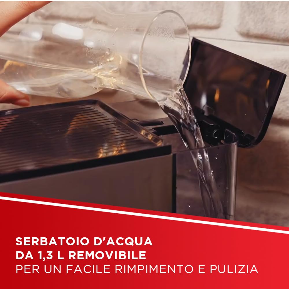 Polti Coffea P10S, Macchina Manuale per Caffè Espresso e Cappuccino, Compatibile con Caffè Macinato e Cialde E.S.E. 44 mm, Montalatte, Serbatoio Removibile da 1,3L, Argento