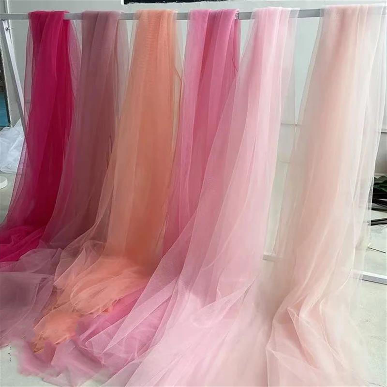 Tessuto a Rete in Morbido Tulle Rosa da 1,6 m for Tende da Matrimonio e progetti di Materiali da Cucito for Abbigliamento(1000x160cm)