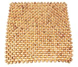 Natural Wood Bead Seat Cover Cool Comfort Cushion - Reduces Fatigue the Car or Truck or your office Chair (Beige)