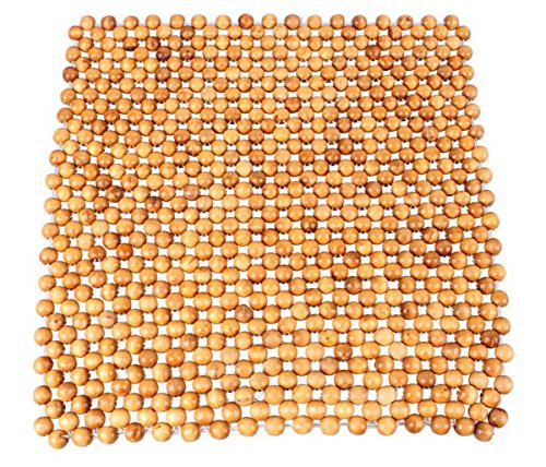 Levenli Natural Wood Bead Seat Cover Cool Comfort Cushion - Reduces Fatigue The Car or Truck or Your Office Chair (Beige)