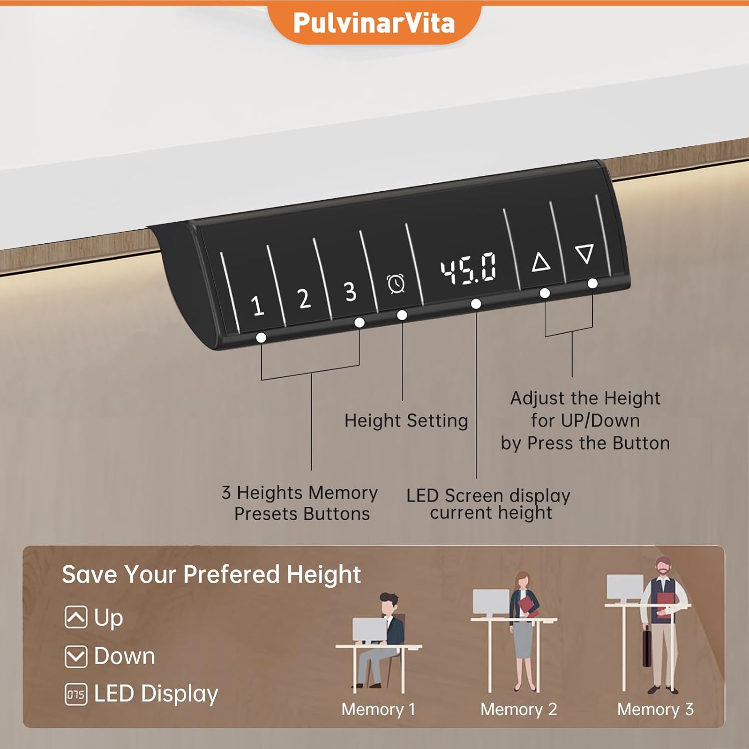Dual Motor Standing Desk Frame 256 lbs Weight Capacity, Stand up Desk Frame Workstation, Electric Adjustable Legs, 3 Memory Height Settings, with Cable Management Tray, 2pcs Headphone Hook