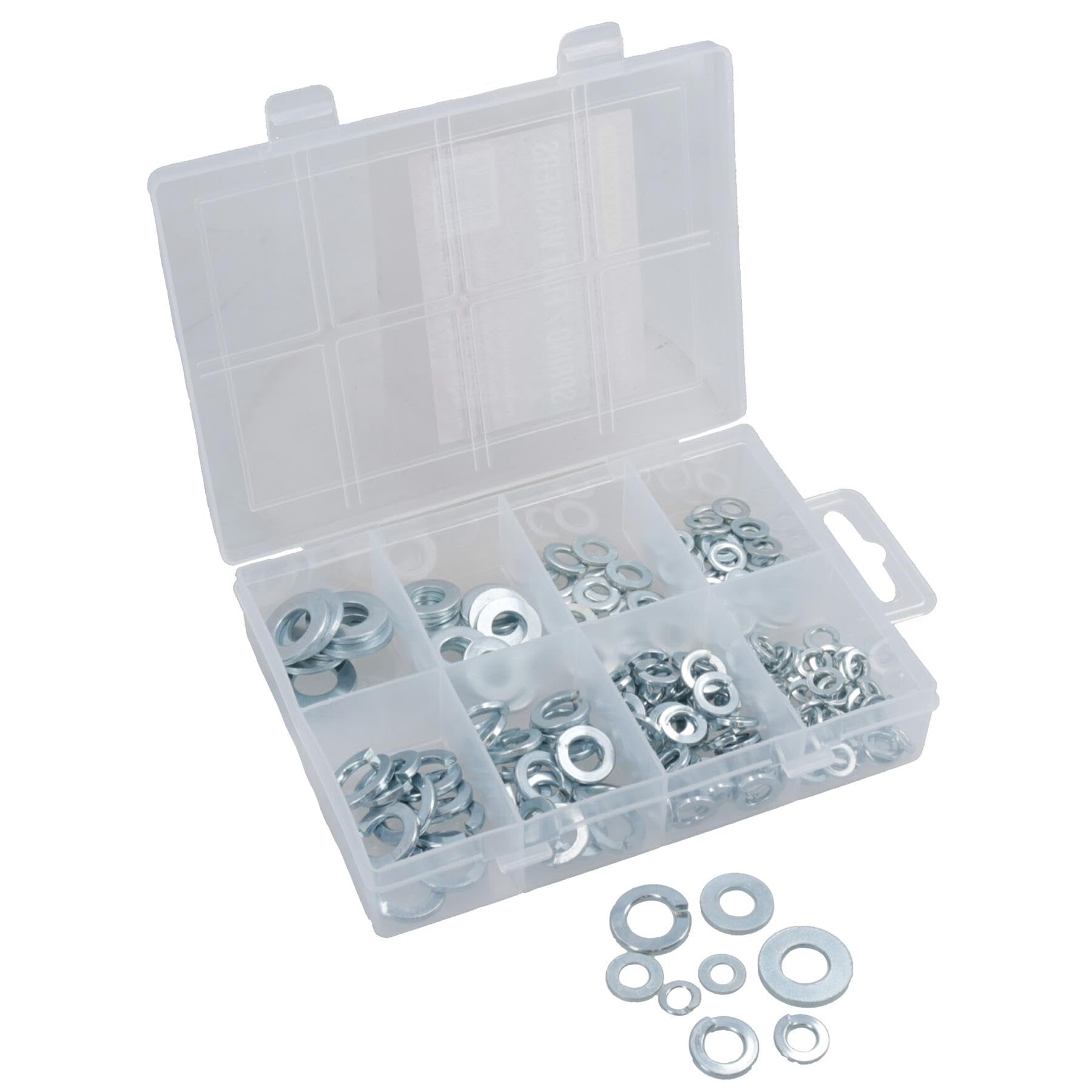 Ab Tools Spring And Flat Metric Assorted Washers 5Mm / 6Mm / 8Mm / 10Mm 210Pc