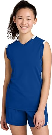 SPORT-TEK Youth Club Sleeveless V-Neck | Moisture Wicking Tank Top for Boys & Girls, Odor Resistant, Breathable Mesh