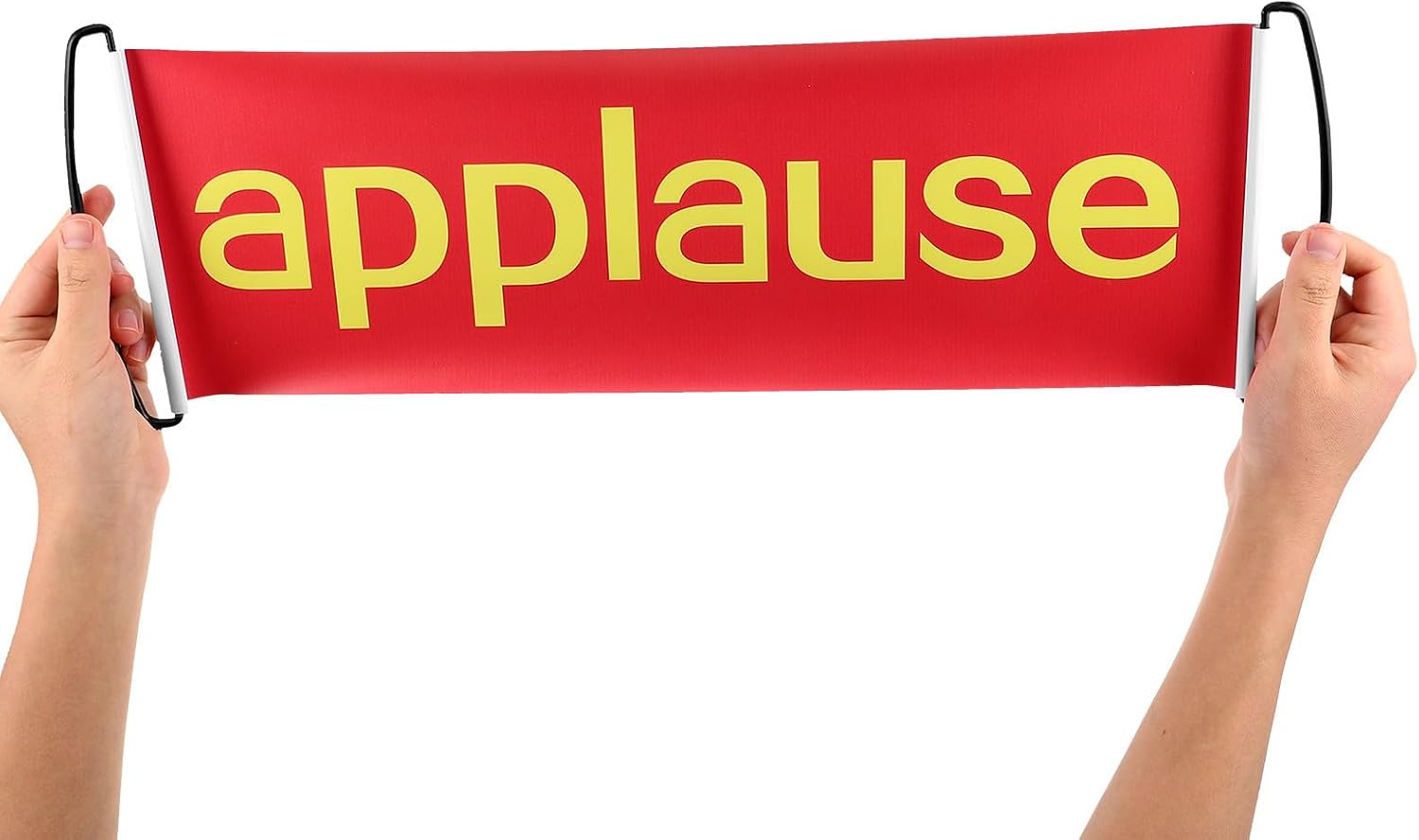 PRETYZOOM Automatic Retractable Applause Banner Sign for Small Theater Shows Portable Comedy Prop for Party Celebrations and Wedding Performances Easy Setup Lightweight Cheering Banner image 4