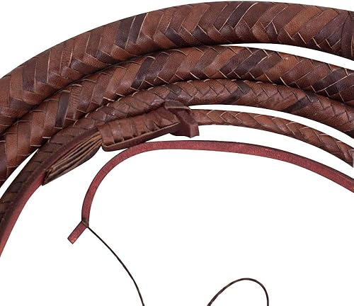 Miniatura 3 de Látigo de toro de 04 a 16 pies, 16 trenzas, cuero de vaca auténtica, látigo de cuero estilo Indy Jones, color marrón