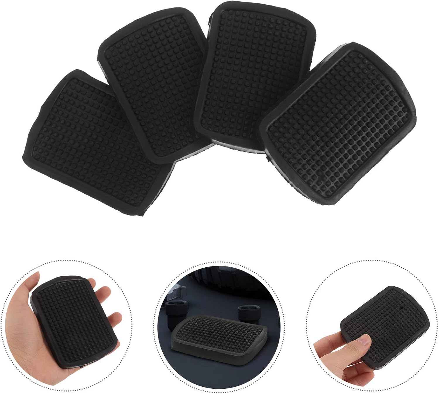 Toddmomy 4pcs Rubber Brake Clutch Pedal Pads for Heavy Duty Trucks Compatible with Camc Weather-Resistant Non-Slip Replacement Covers with Ribbed Grip for Secure Grip and Easy Installation