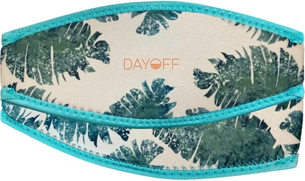 DAYOFF マスクストラップカバー リーフ柄 デザイン ダイビングマスク シュノーケリングマスク に - 1