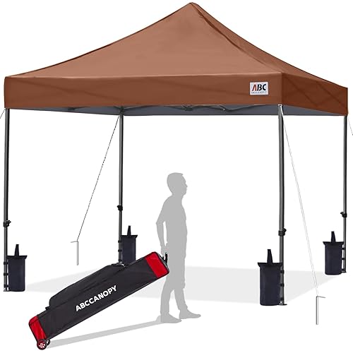 ABCCANOPY Patio Pop Up Canopy Tent 10x10 Commercial-Series (Brown)