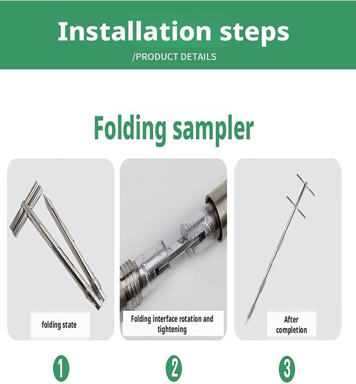 Stainless Steel Grain Powder Sampler Probe with Rotary Handle - Double Tube Sampling Thief for Granules and Solid Bags (3.2cm Diameter, 400cm/157.7in Length)