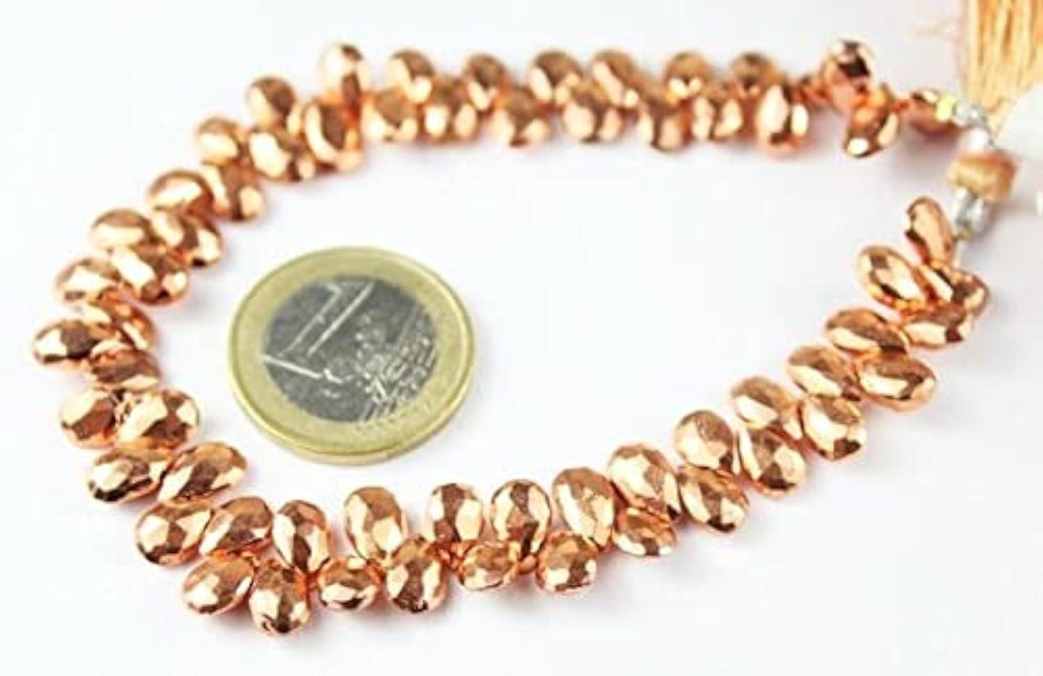 Pyrite de cuivre perles en poire facettée fil pierre naturelle pour bijoux
