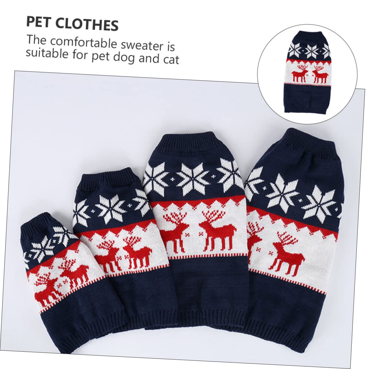FRCOLOR 2piezas Abrigo De Invierno para Mascotas De Navidad Suéter De Ciervo para Perros y Gatos Ropa Cálida y Cómoda para Mascotas Temporada Festiva
