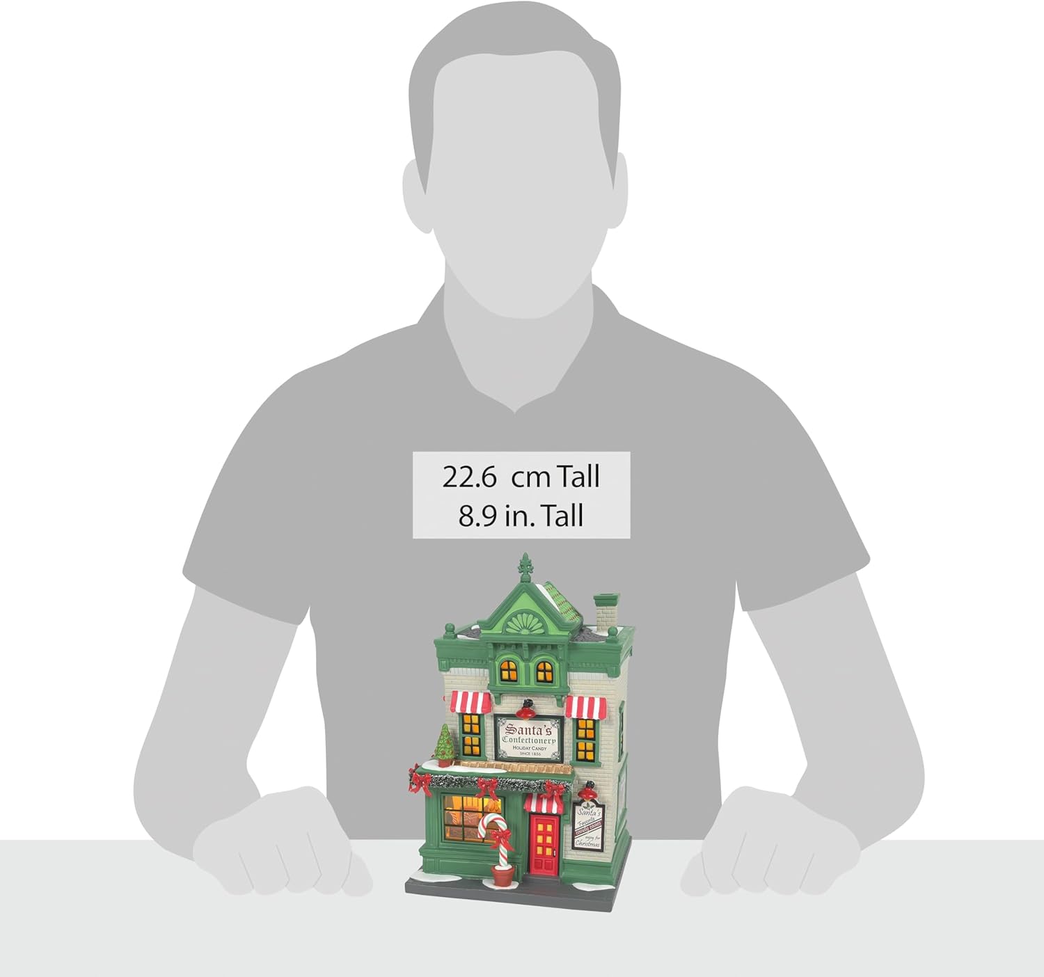 Department 56 Christmas in the City Village Santa's Corner Confectionery Candy Shop Light Up Building, 8.9 Inch, Multicolor