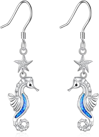 Amazon.com: POPKIMI Seahorse Gifts for Women Seahorse Earrings 925 ...