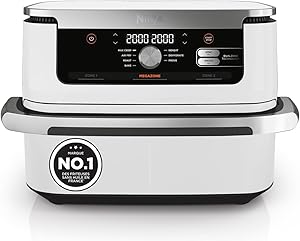 Ninja Foodi FlexDrawer Air Fryer, Dual Zone with Removable Divider, Large 10.4L Drawer, 7-in-1, Double Zone, Oil Free, Dishwasher Safe Nonstick Parts, White AF500EUWH