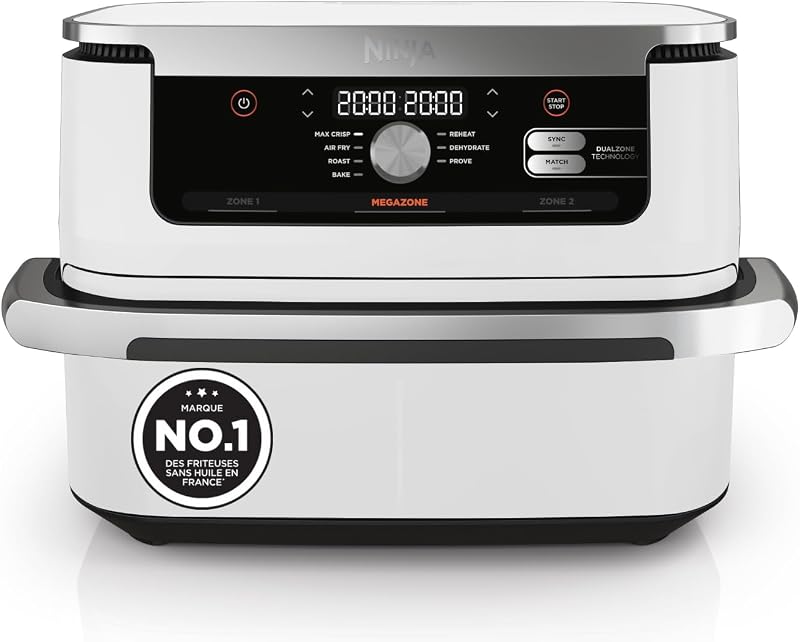 Ninja Foodi FlexDrawer : air fryer 10,4 L à 2 compartiments, 7 fonctions, blanc