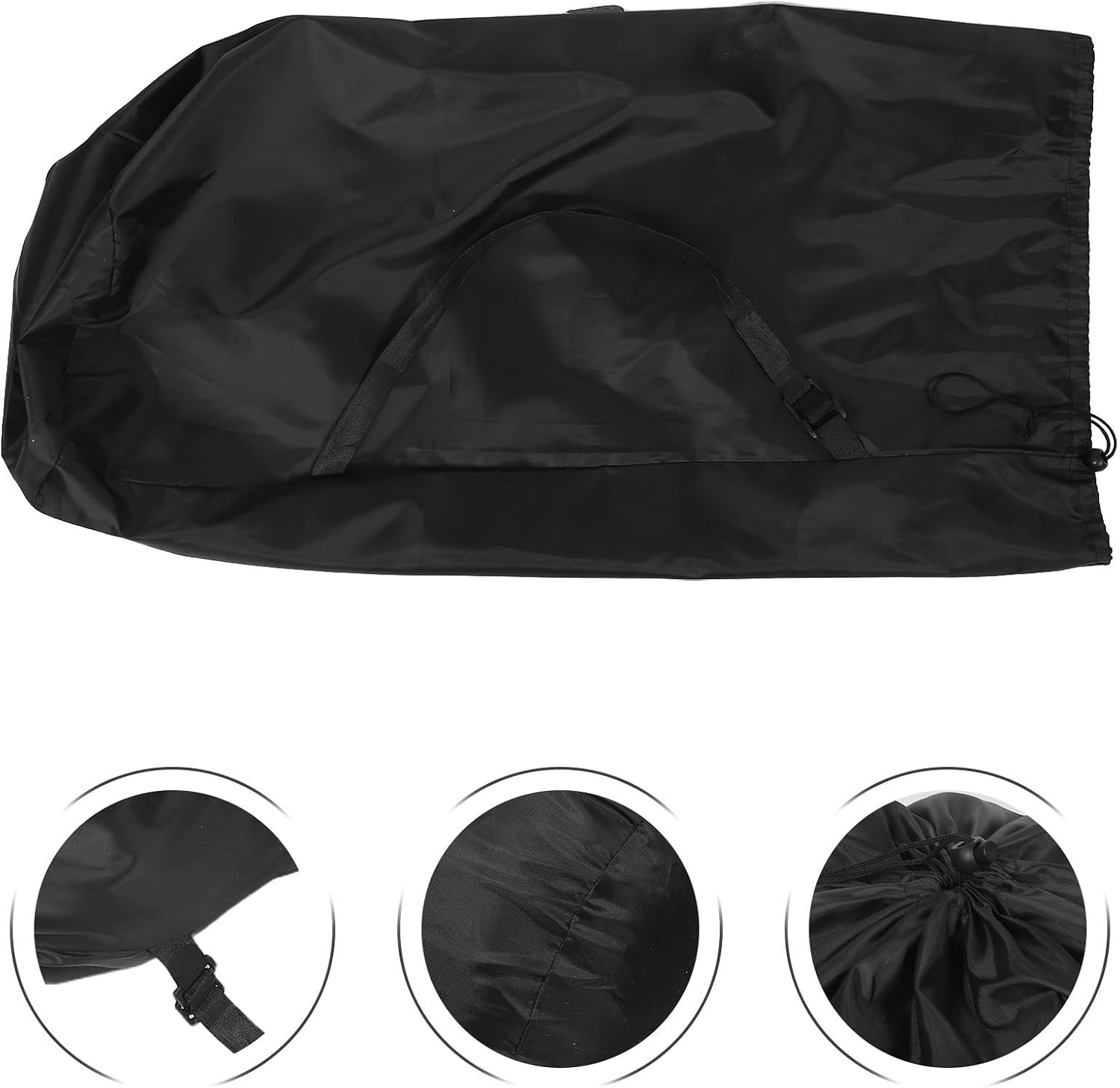 Heavy-Duty Nylon Camping Folding Chair Storage Bag with Space-Saving Stability, Black Carry Bag for Picnic Table and Stool, Fits Backpack's Side Pocket and Garage Storage