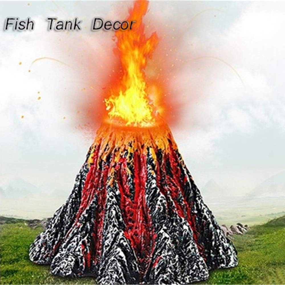 Popular SUODAO Micro-Landscape Fish Tank Decor,8.5x5.5cm Aquarium Resin Simulation Volcano Air Stone Aquatic Pet Supplies