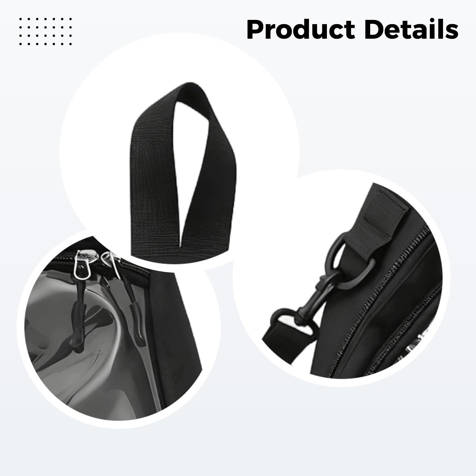 Generisch Bolso bandolera Kawaii negro con ventana de visión, bolsa grande Ita Bag para el pecho, bolso cruzado con monedero y múltiples compartimentos, 45 cm de alto, para uso diario y viaje escolar