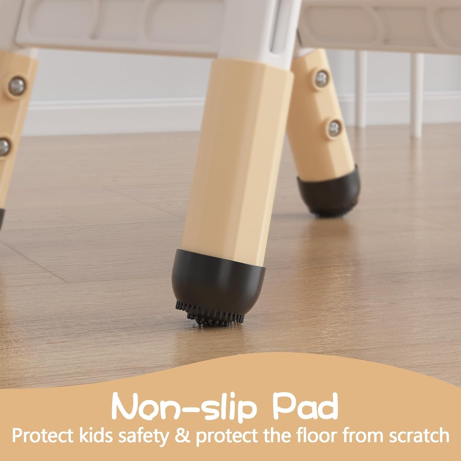 2-Pack Kids Chairs with 3-Level Height Adjustment, Heavy-Duty 180LB Capacity, 3-Level Height Plastic Toddler Chair for Indoor Outdoor Use, Ages 2-12, Wood