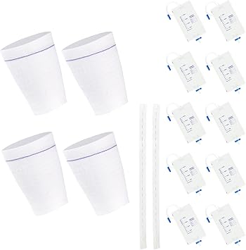10-Pack Urine Drainage Bags 750 ML with Soft Adjustable Straps and Catheter Leg Bag Holder Small4 Count - Suitable for Home and Hospitals Health Aids