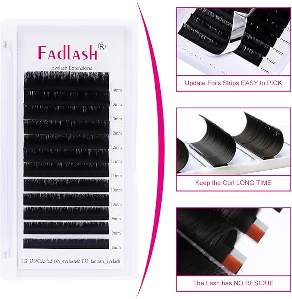 Besuche den FADLASH- Selbstfächernde Wimpern Volumen Wimpern 0.05 Stärke C Curl 8-14mm Volumenverlängerung Wimpernverlängerung für Easy Fan Lashes Wimpernextensions Volumentechnik(0.05mm-C-mix8-14)… in use