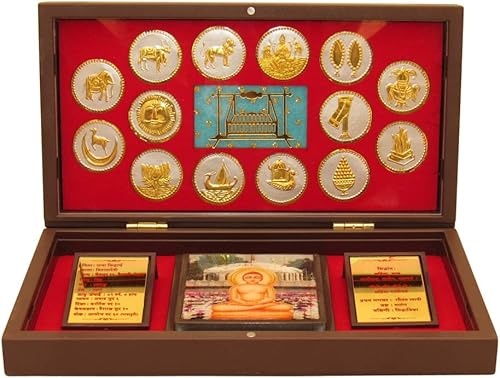 GoldGiftIdeas - Marco de fotos Mahavir Swami con símbolo religioso de Jain (chapado en oro de 24 quilates), regalo de devolución, regalo de momento