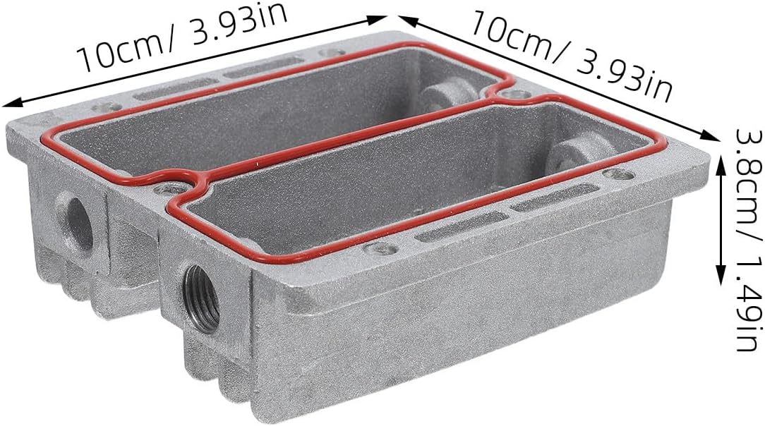 Aluminum Air Compressor Cylinder Head, Cylinder Cooling Cover Accessory, Metal Replacement Part for Home Garage Reciprocating Compressor