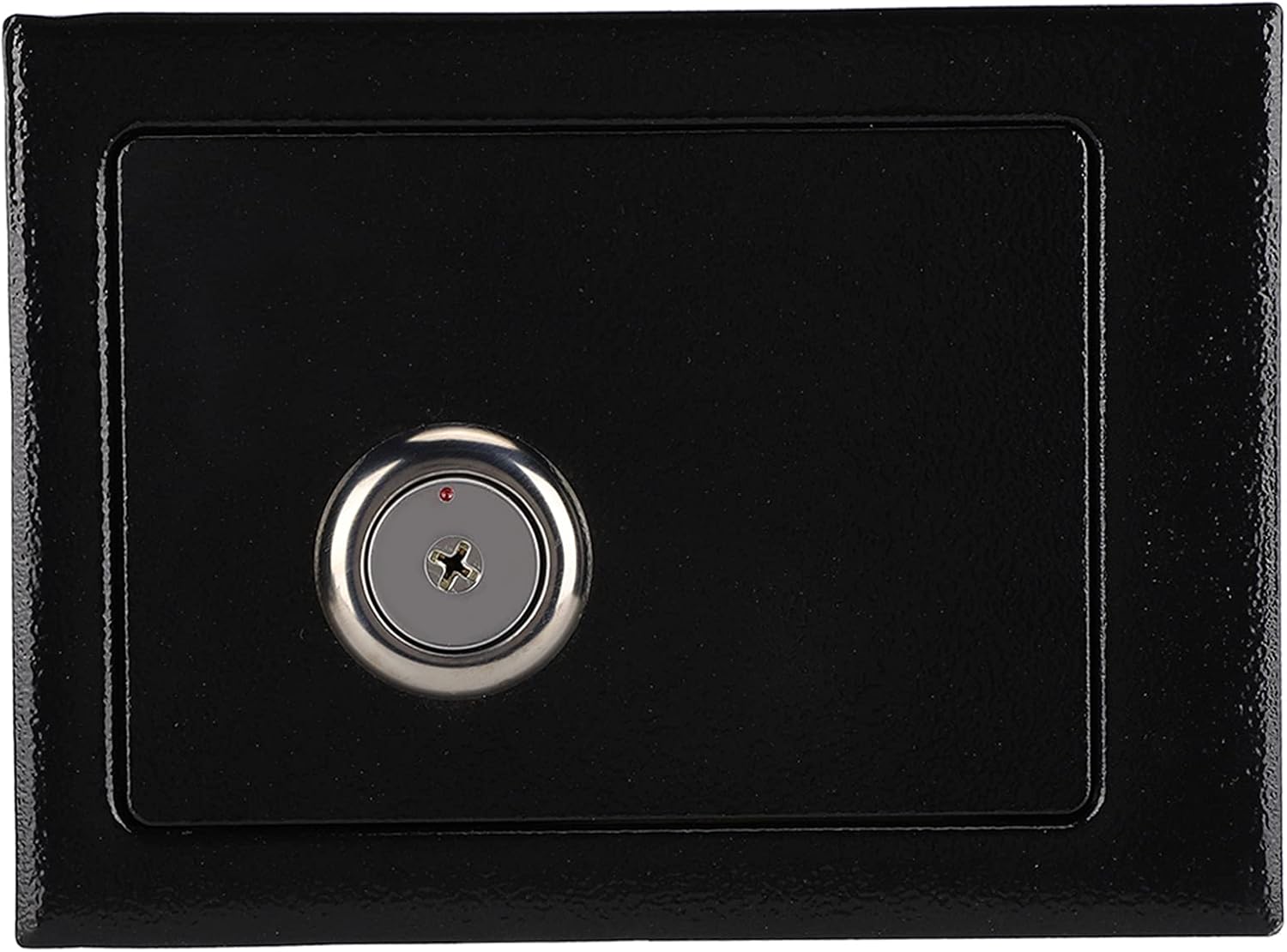 Steel Safe Box with Key Lock, Anti-Theft Security Storage for Cash, Jewelry, Documents, Home & Office Use, Includes 2 Keys & Screws