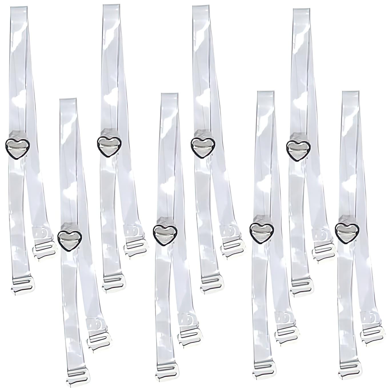 Women Transparent Bra Strap Pack of 8 Detachable Transparent Strap, Latex Bra Straps, Adjustable Bra Accessories (4 Pair)