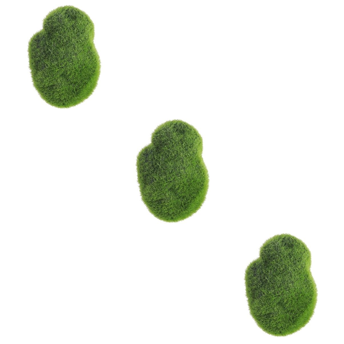 Sewroro Realistic Balls Moss Rocks Moss Stones Fuzzy Cover Stones Artificial Moss for Indoor Outdoor Decor Mini Size