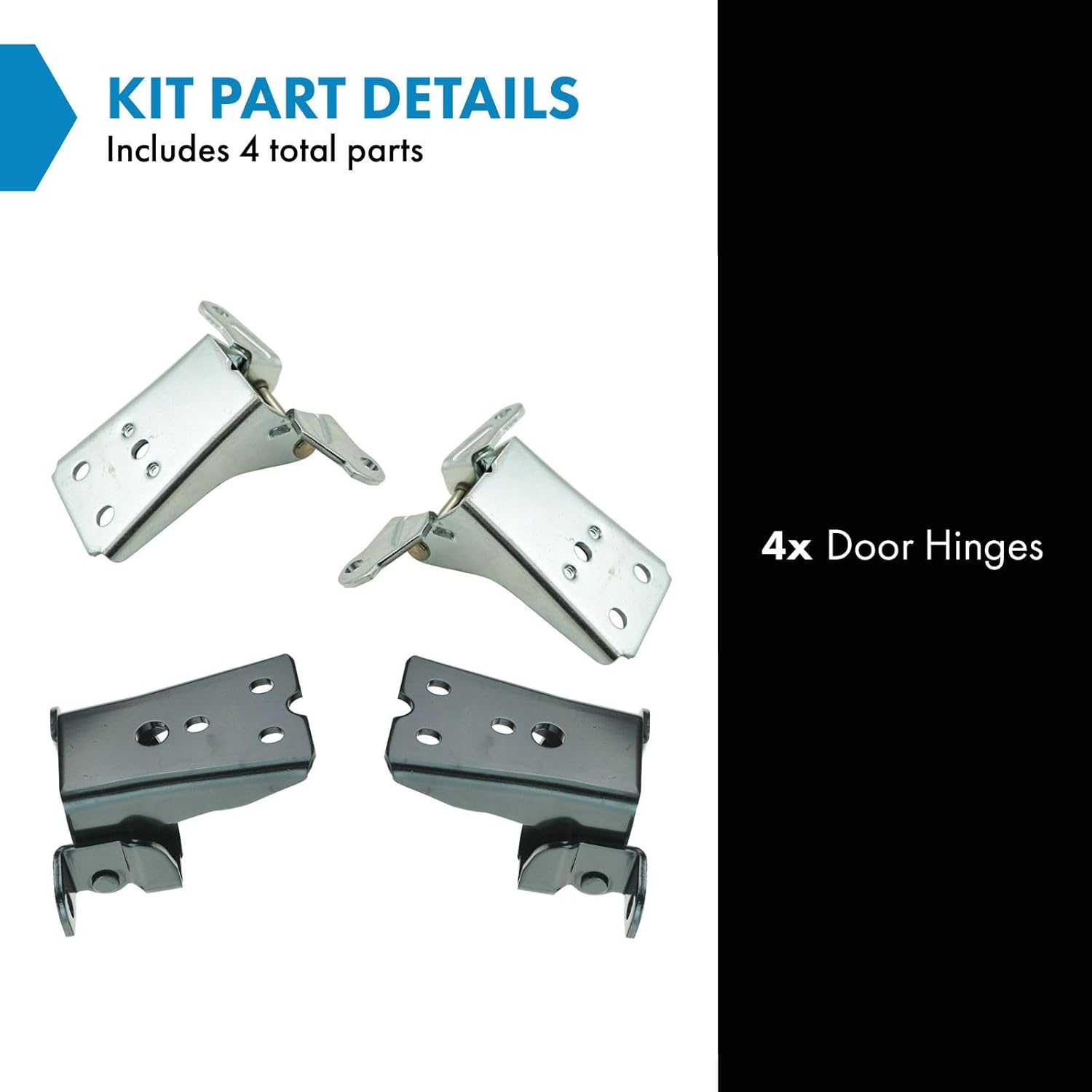 TRQ Upper & Lower Door Hinges Left & Right Side Set of 4 for Ford Bronco/F150/Thunderbird/Granada/LTD Mercury Cougar/Marquis/Zephyr