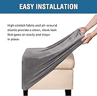 Vista 6 de ADPON Fundas otomanas cuadradas de terciopelo para otomanas, fundas protectoras para reposapiés cuadrados, fundas protectoras para taburetes
