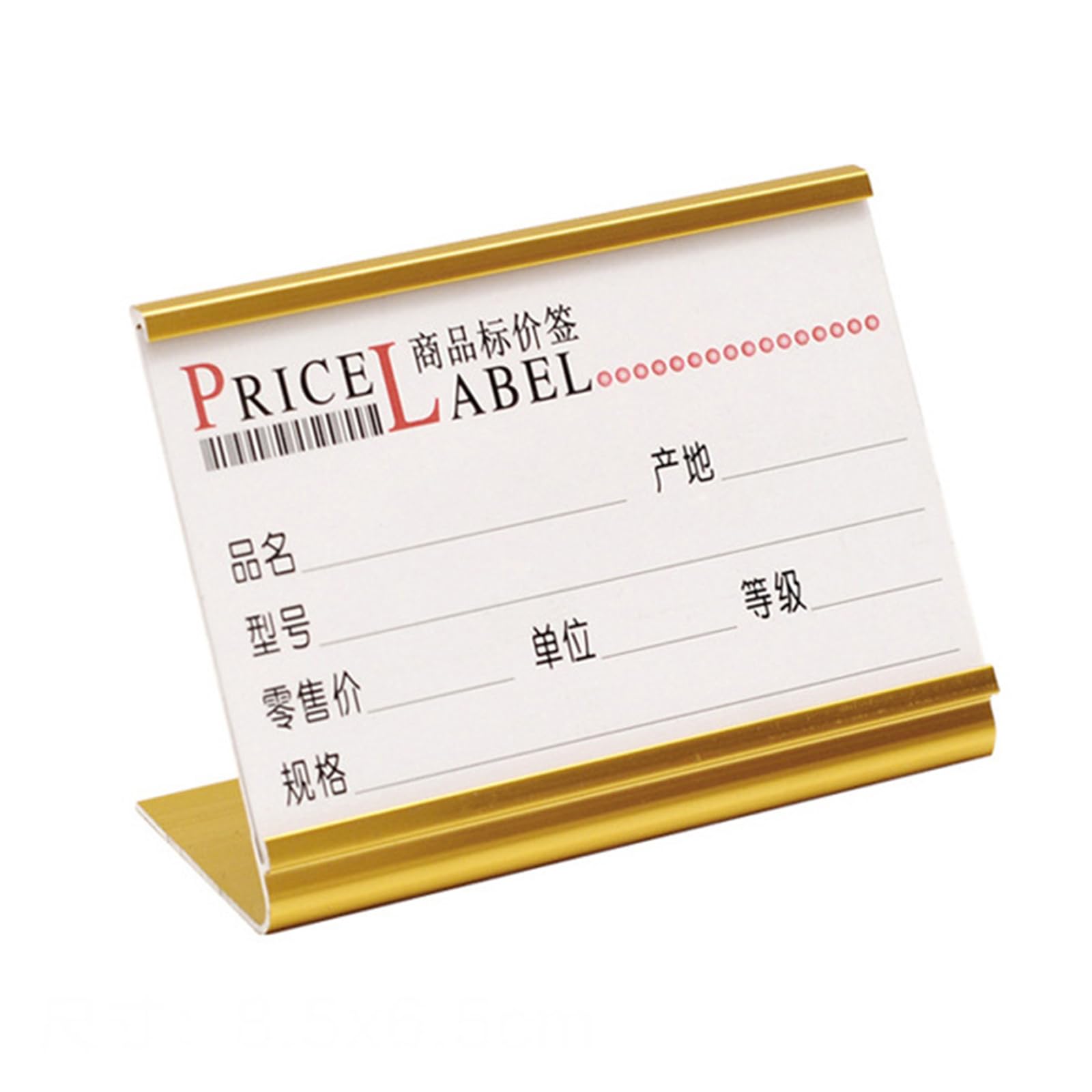 Hsyzygian Modern Slanted Sign Stand Aluminum Alloy Sign Display Holder for Bakery Luxury Stores Window Professional Retail Label Stand