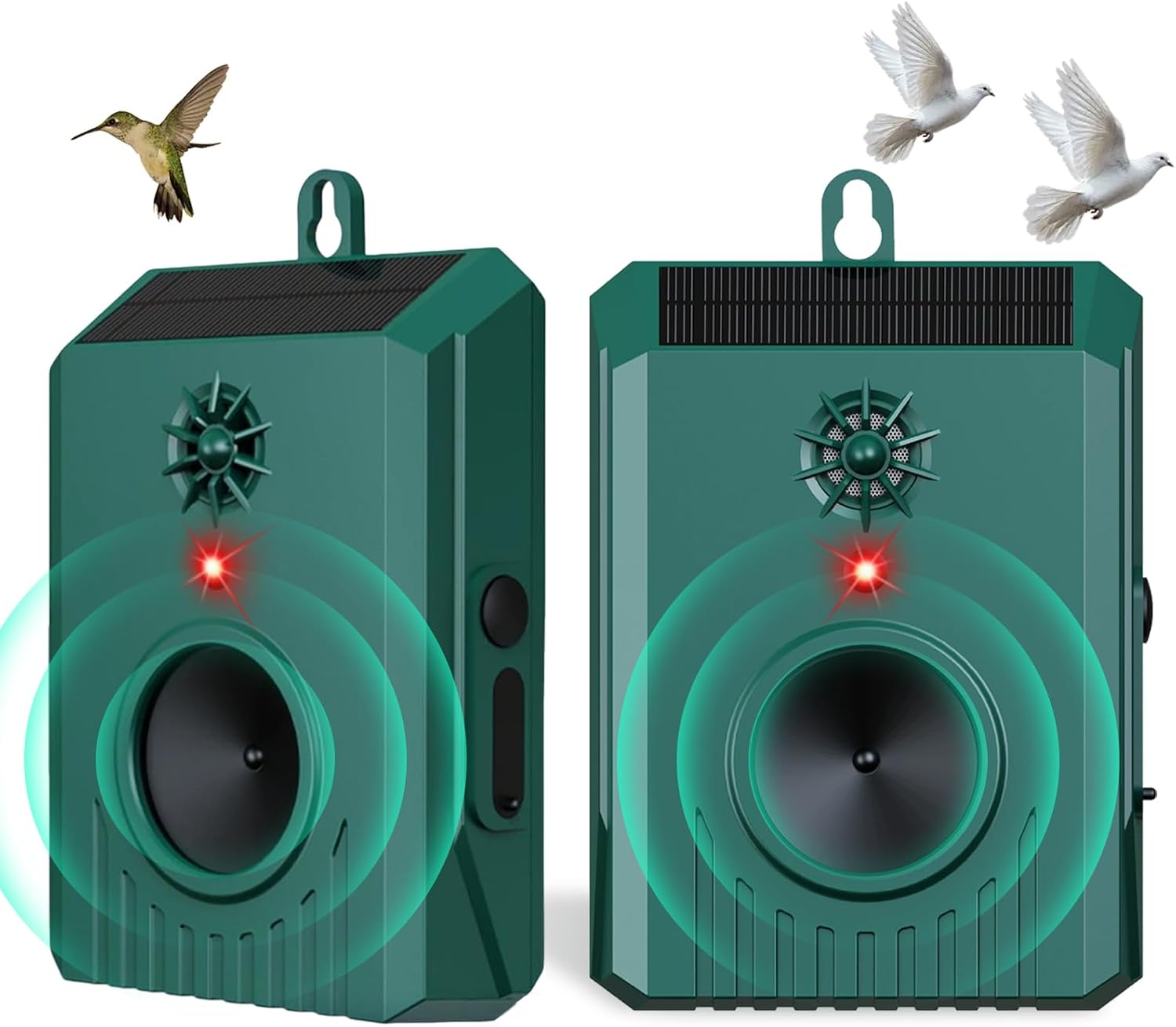 2026 Solar Ultrasonic Bird Repeller Outdoor Bird Deterrents for Outside Scare Birds Away,Waterproof Goose Woodpecker Deterrent for Outside Patio Balconies Garden Farm 2Pcs