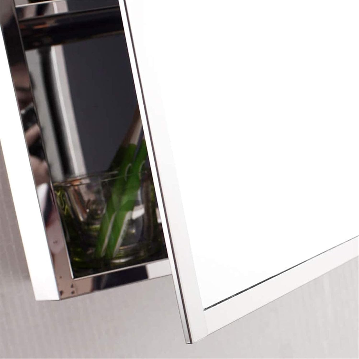 Stainless Steel Rectangular Bathroom Mirror Cabinet, Wall-Mounted Storage Organizer, 15.7x23.6in(15.7x23.6in)