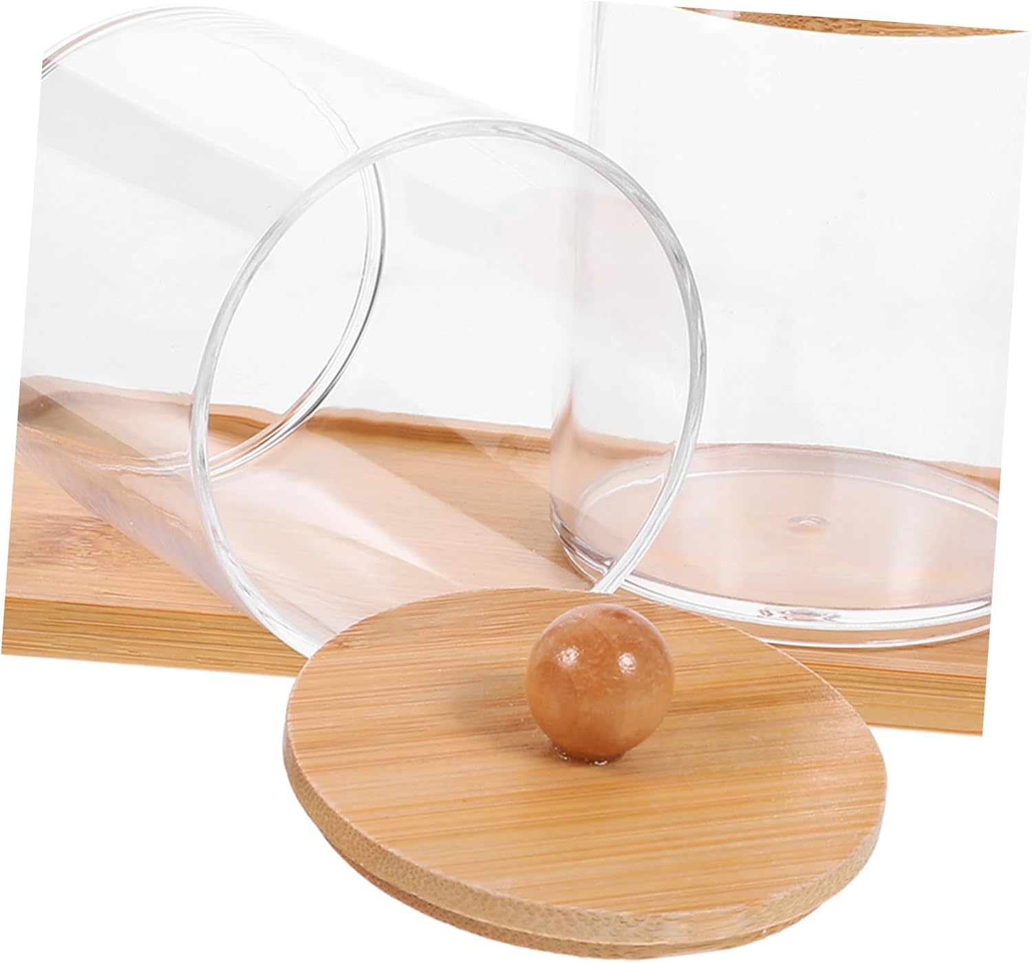 3sets Transparent Cosmetic Storage Box with Lid Canister for Cotton Pads Swabs and Elegant Organizer for Vanity and Bathroom