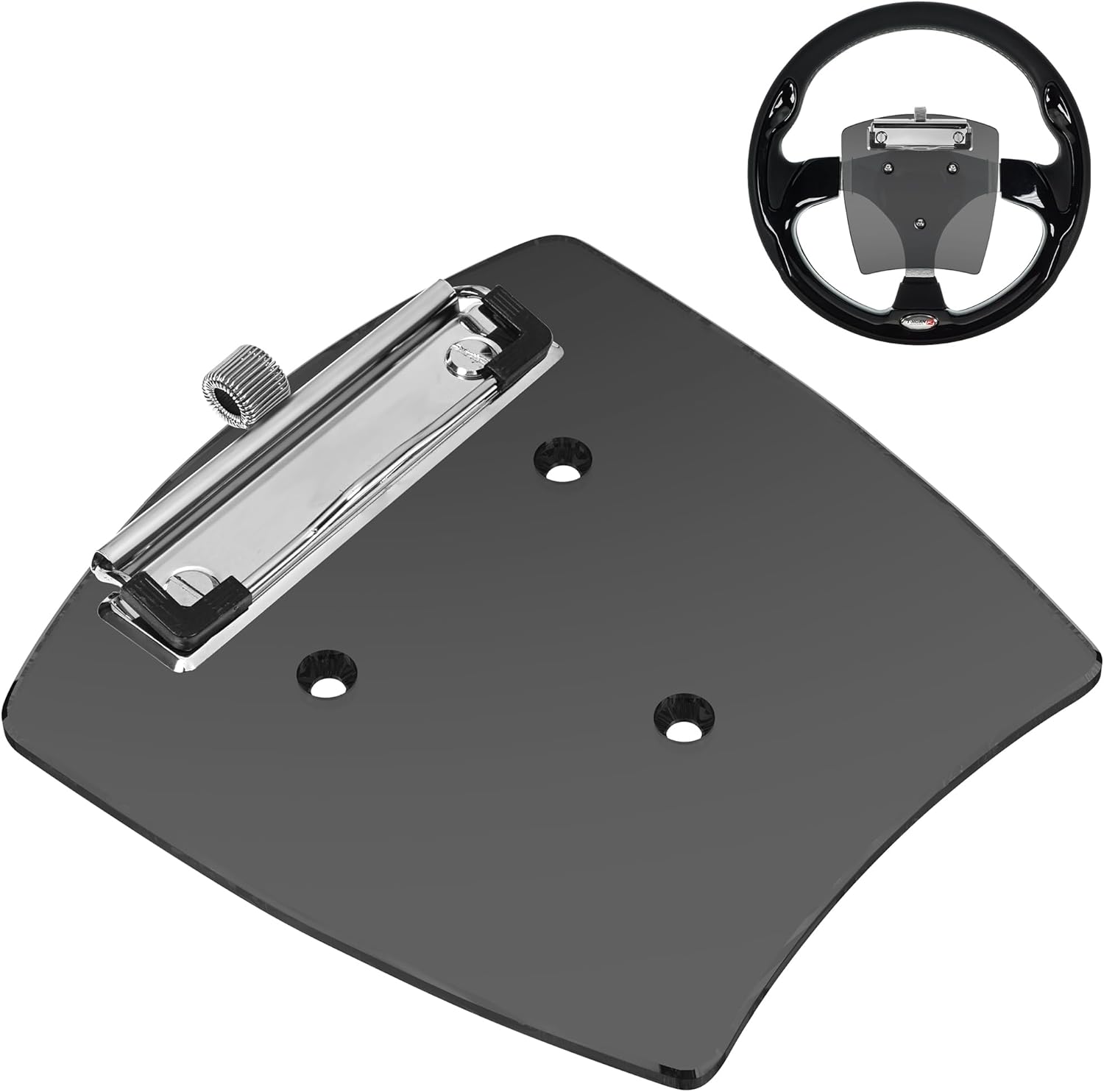 Golf Cart Scorecard Holder with Pencil Holder, 5mm Thick Acrylic, Black-Tinted