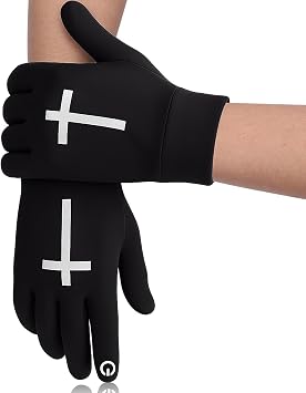 Halfchet Christian Cross Winter Gloves Women Men Ski Snow Black Windproof Thermal Liner Touch Screen, for Running Cycling Skiing Freezer Work Comfortable Non-Slip Athletic Gloves Christian Gifts